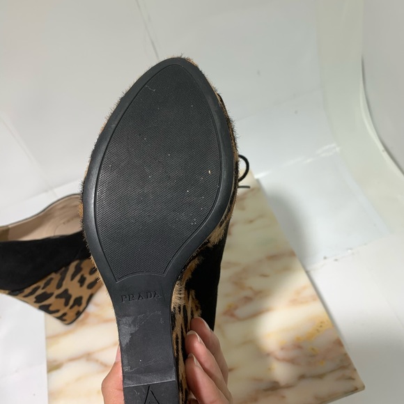 Prada suede leopard print calf hair wedge heel - Picture 7 of 7